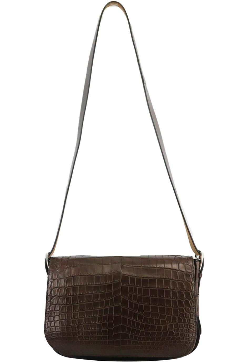 HERMÈS 2015 BARDA 30CM MATTE NILOTICUS CROCODILE SHOULDER BAG