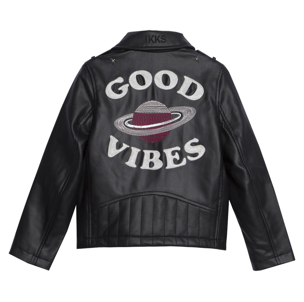 IKKS KIDS GIRLS EMBROIDERED BIKER JACKET 5 YEARS