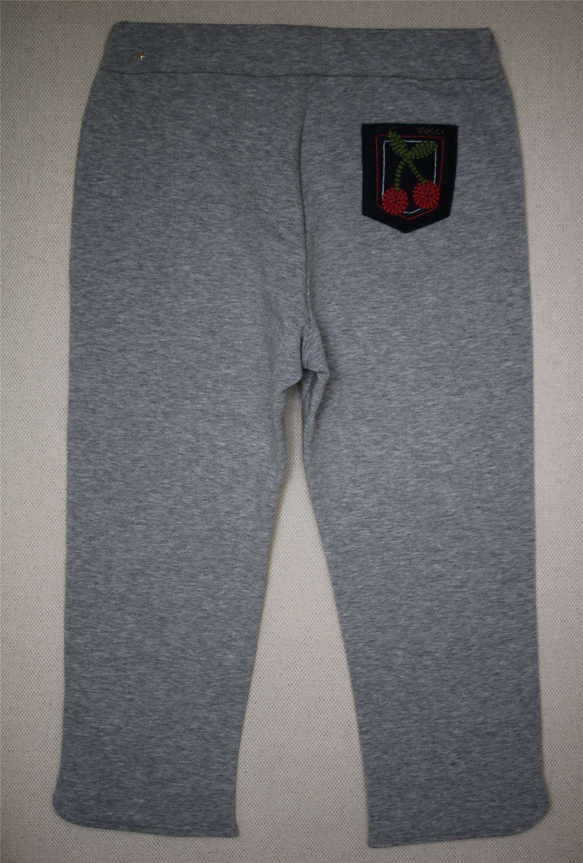 GUCCI GIRLS GREY CHERRY PATCH LEGGINGS 36 MONTHS