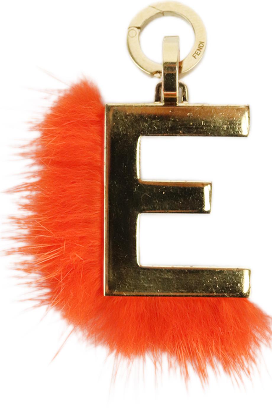 FENDI E INITIAL GOLD PLATED BAG CHARM