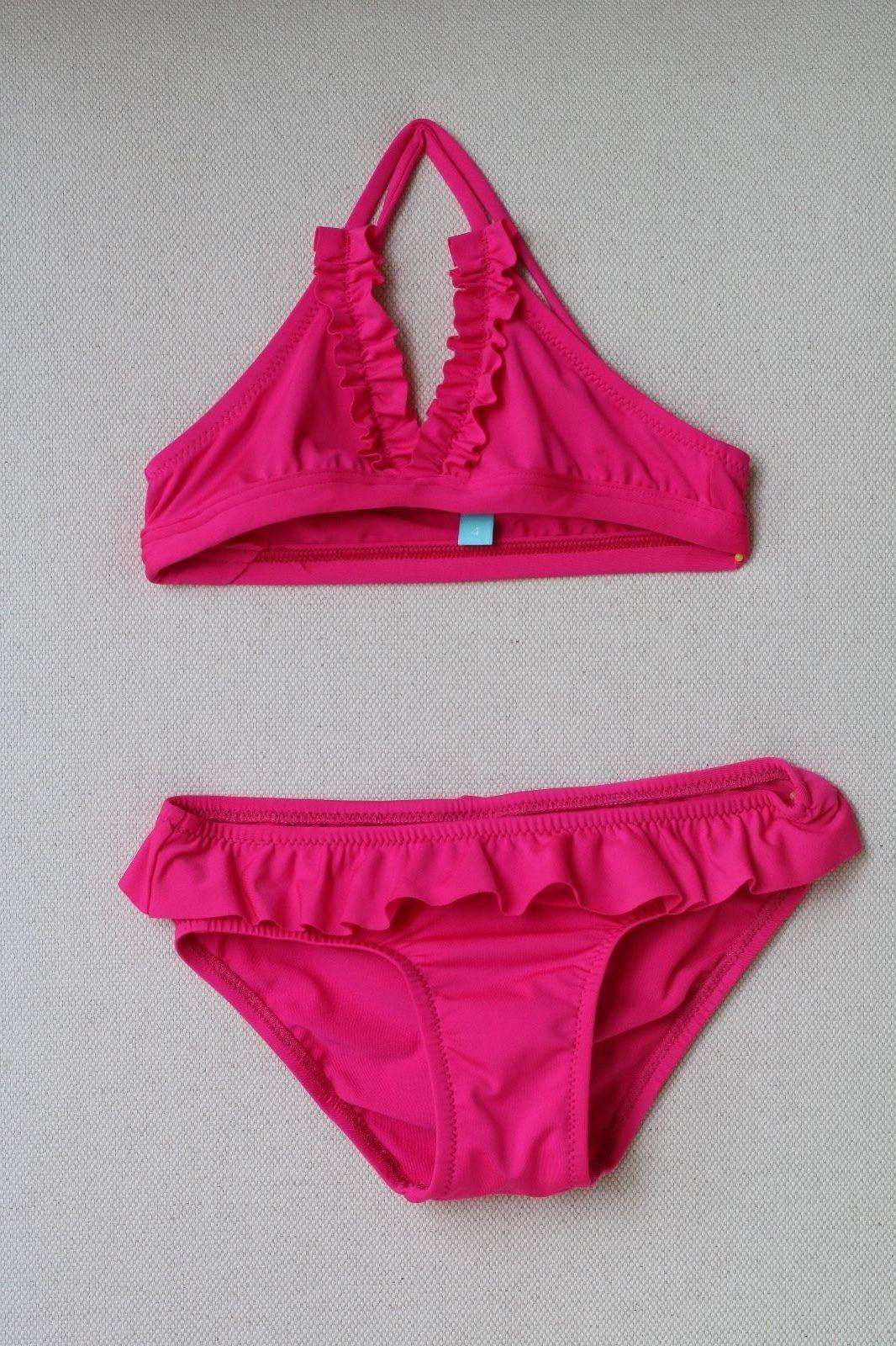 MELISSA ODABASH BABY GIRLS KIDS PINK NEW YORK CROSS-BACK BIKINI 4 YEARS