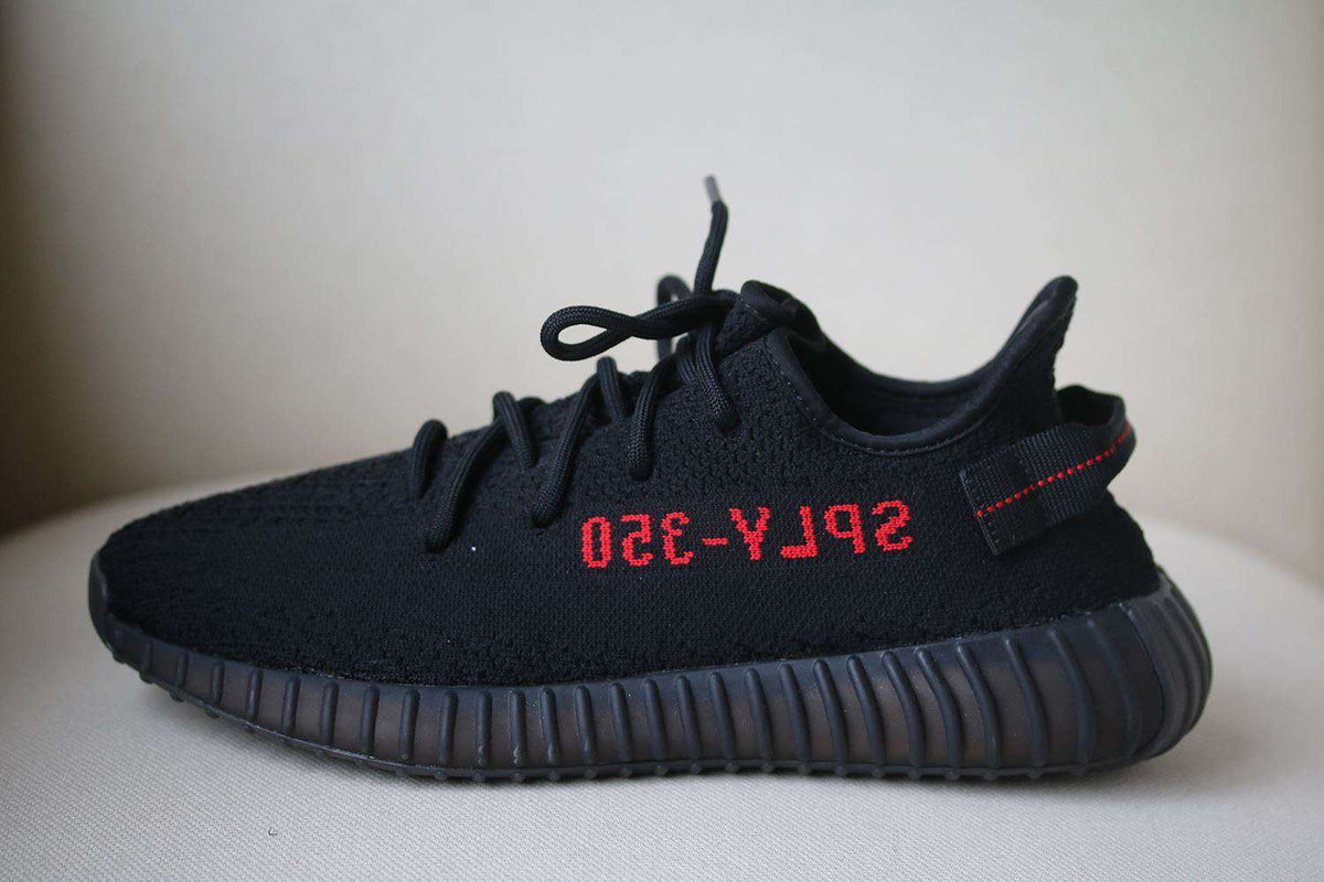 ADIDAS YEEZY BOOST 350 V2 BLACK RED SNEAKERS UK 9 US 9.5 FR 43