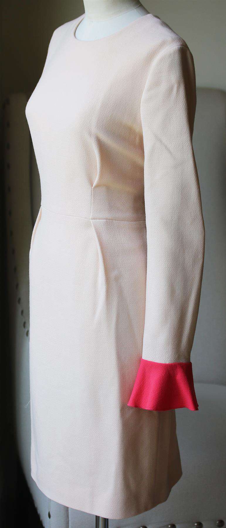 ROKSANDA ILINCIC IZUMI TWO TONE WOOL CREPE DRESS UK 14