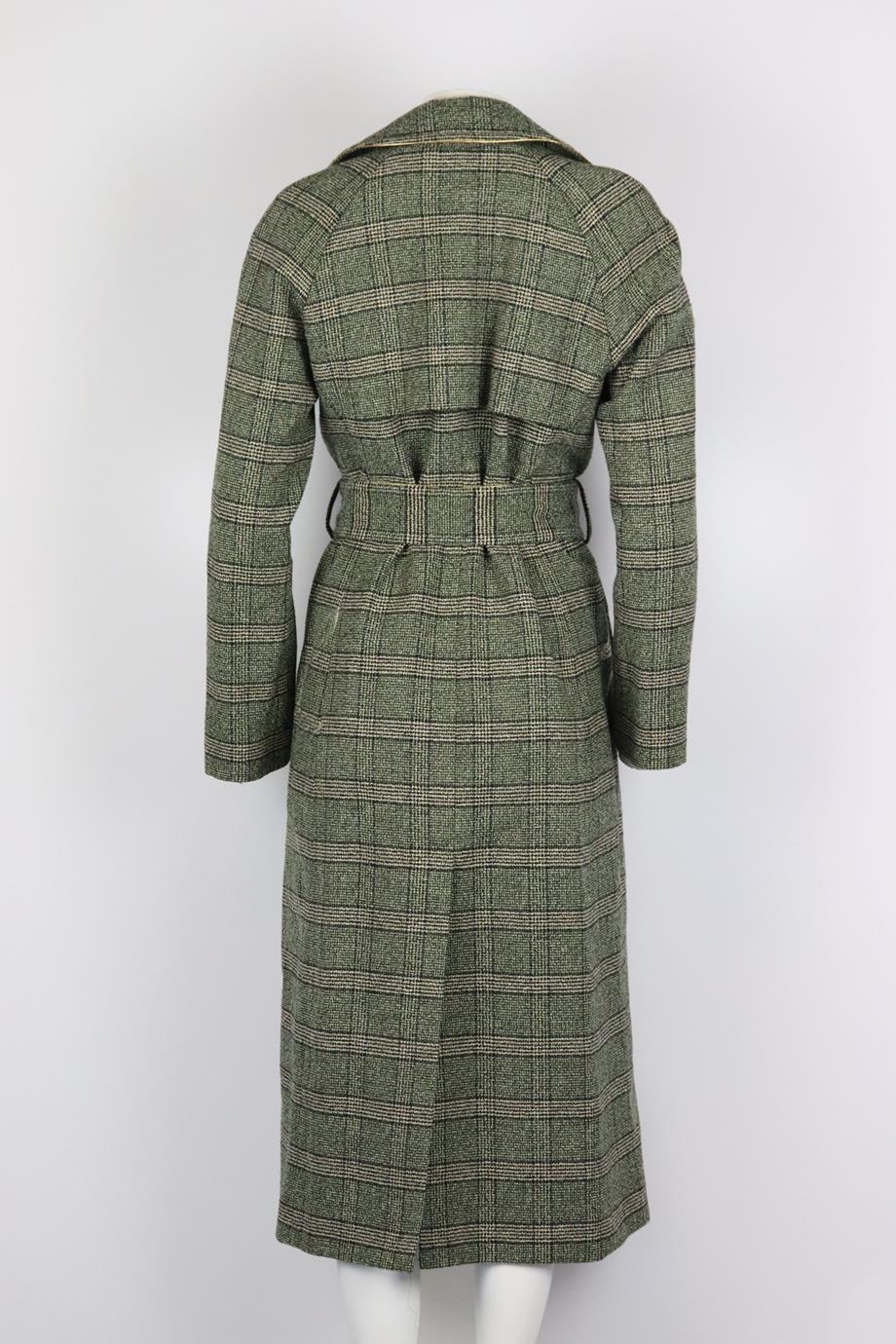 PETER PILOTTO BELTED CHECKED WOOL COAT UK 10