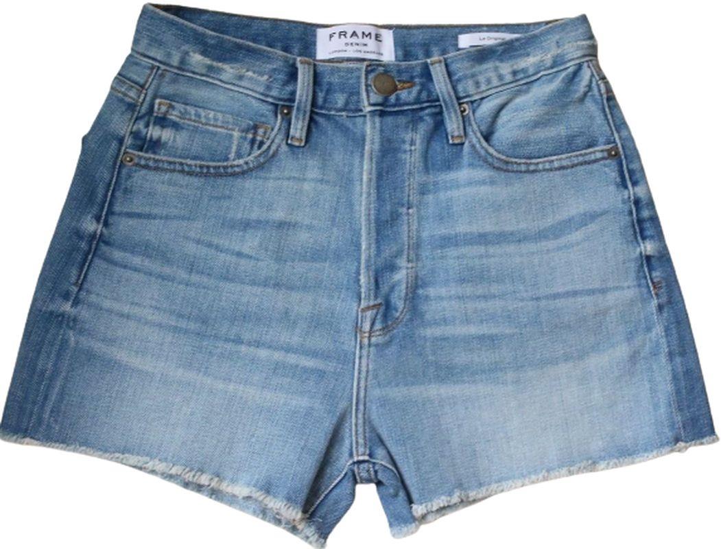 FRAME LE ORIGINAL HIGH-RISE CUTOFF DENIM SHORTS IN GRAYTON W25 UK 6/8