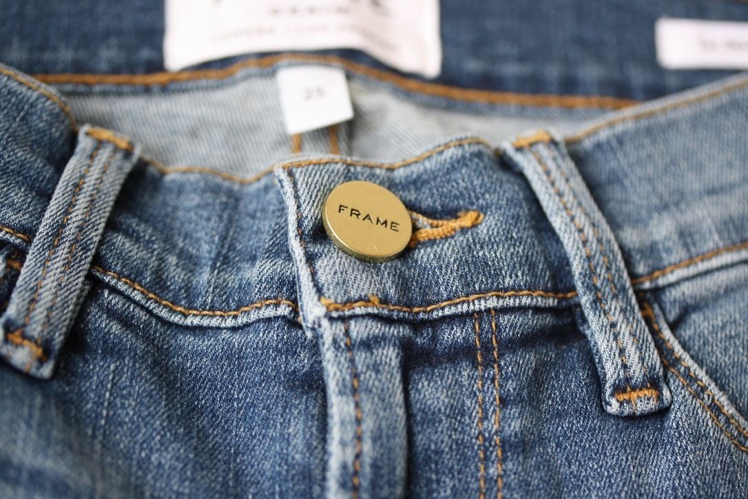 FRAME DENIM LE SKINNY DE JEANNE DISTRESSED JEANS W25 UK 6/8