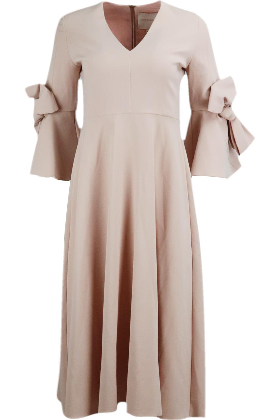 ROKSANDA BOW EMBELLISHED CREPE MIDI DRESS UK 10