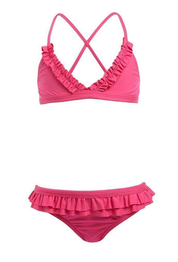 MELISSA ODABASH BABY GIRLS KIDS PINK NEW YORK CROSS-BACK BIKINI 4 YEARS