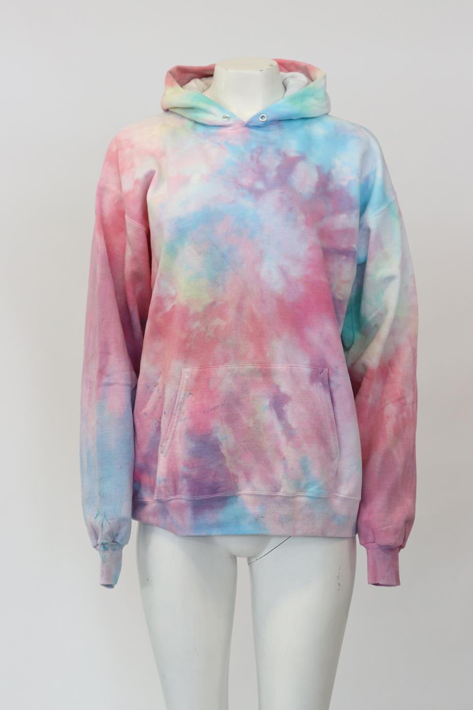 DANNIJO TIE DYED COTTON JERSEY HOODIE LARGE