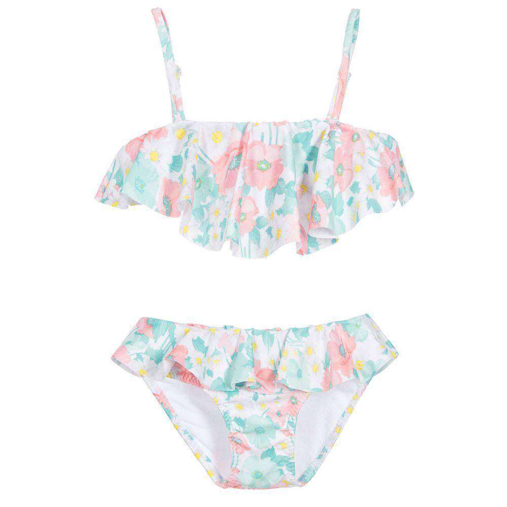 MAYORAL BABY GIRLS PINK FLORAL RUFFLE BIKINI 4 YEARS