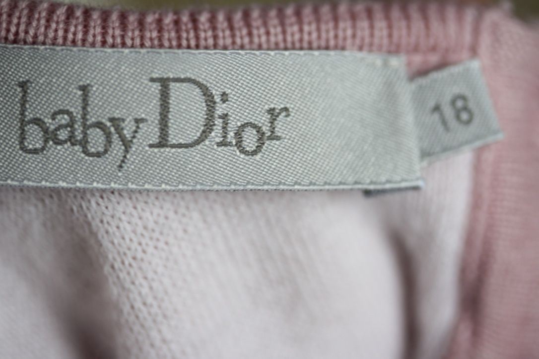 BABY DIOR PINK COTTON CASHMERE BLEND DRESS 18 MONTHS