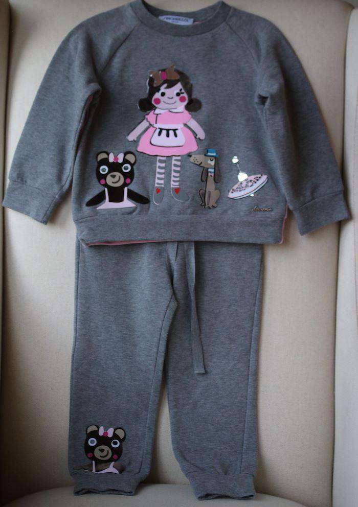 SIMONETTA MINI GIRLS GREY & PINK TRACKSUIT 4 YEARS