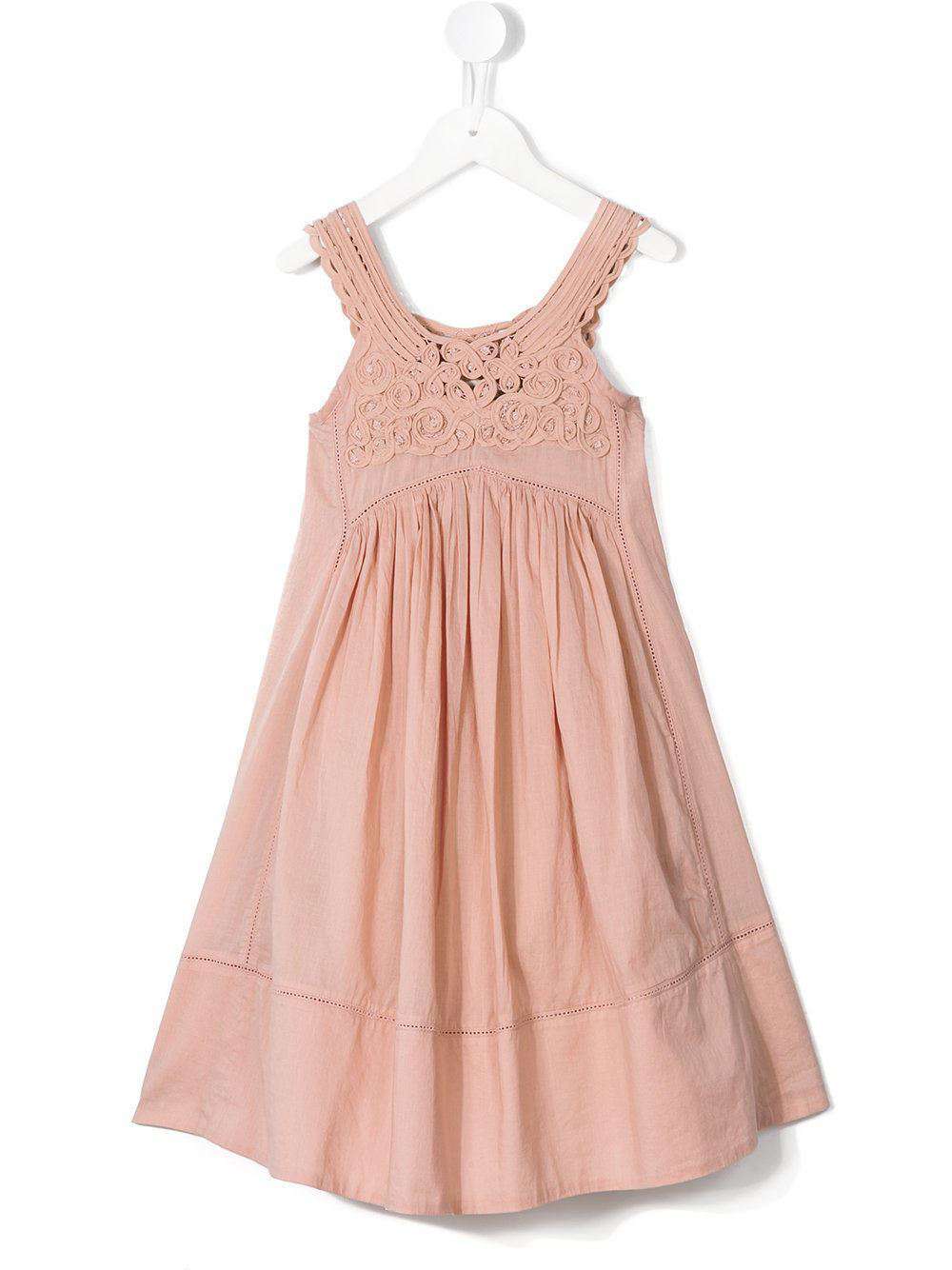 STELLA MCCARTNEY KIDS BABY GIRLS PINK FLORAL EMBROIDERED DRESS 4 YEARS