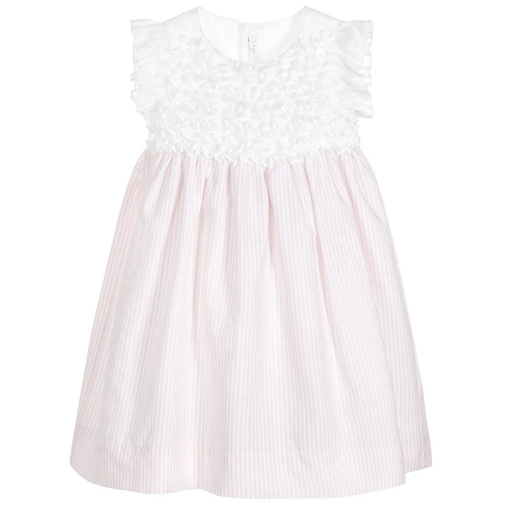 IL GUFO GIRLS PINK COTTON & LINEN DRESS 4 YEARS