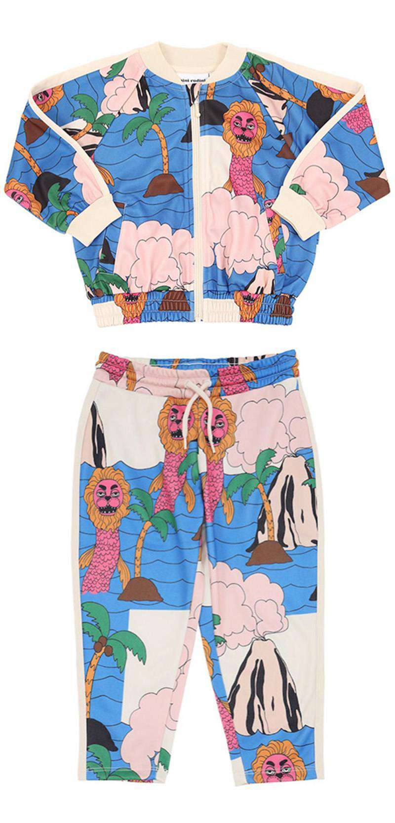 MINI RODINI KIDS UNISEX SEA MONSTER JERSEY TRACKSUIT 4-5 YEARS