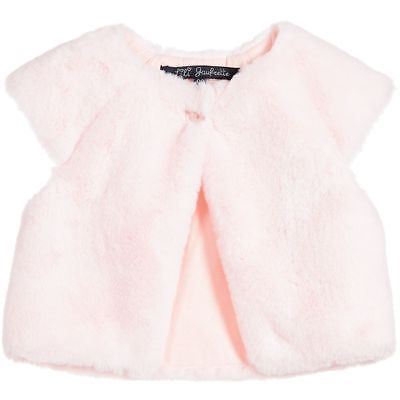 LILI GAUFRETTE GIRLS PALE PINK SYNTHETIC FUR GILET 3 YEARS