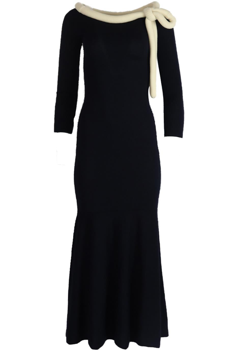 OSCAR DE LA RENTA 2018 OFF THE SHOULDER WOOL MAXI DRESS SMALL