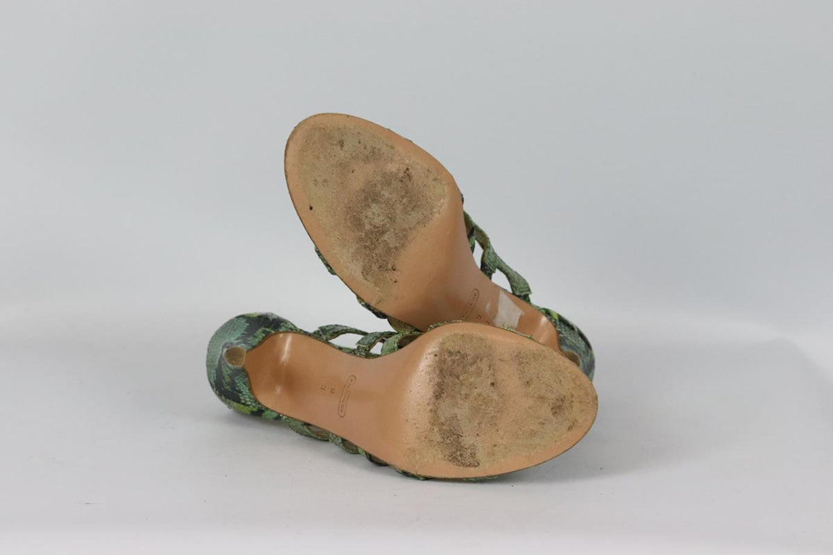 COACH CUTOUT PYTHON EFFECT LEATHER SANDALS EU 39 UK 6 US 9