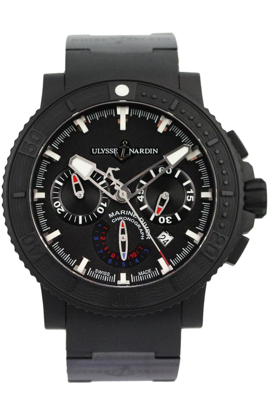 ULYSSE NARDIN DIVER BLACK SEA 46MM STEEL AND RUBBER WATCH