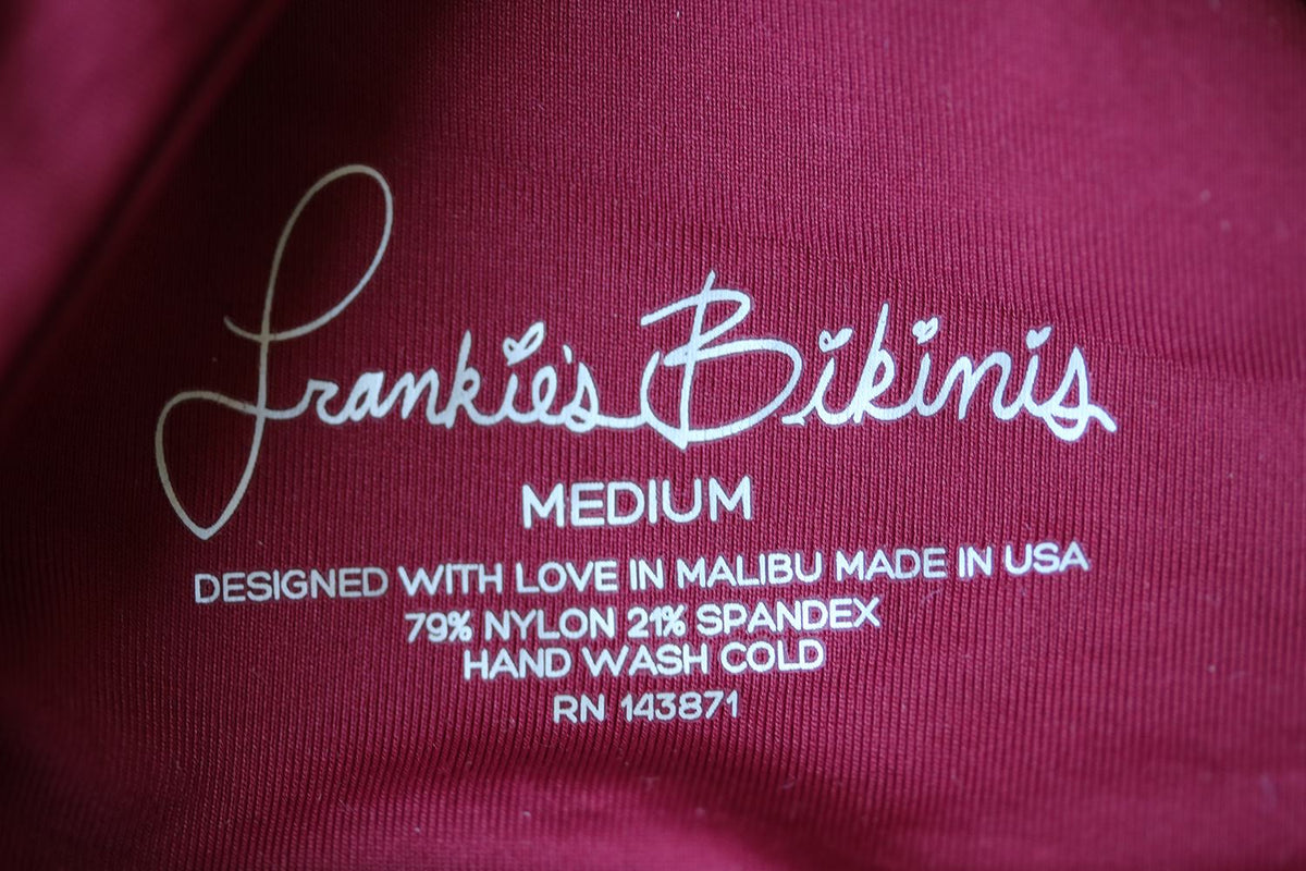 FRANKIES BIKINIS MAROON MALIA BIKINI SMALL/MEDIUM