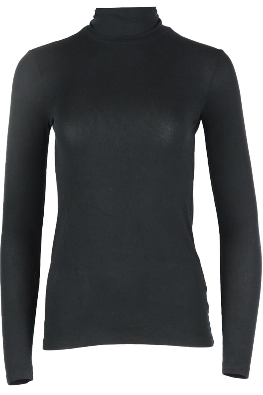 ATM RIBBED STRETCH KNIT TURTLENECK TOP MEDIUM