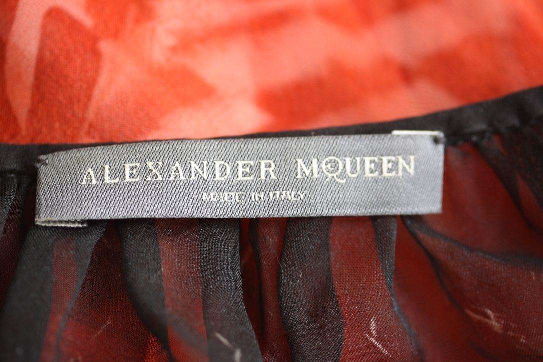 ALEXANDER MCQUEEN FEATHER PRINT BLOUSE TOP SMALL
