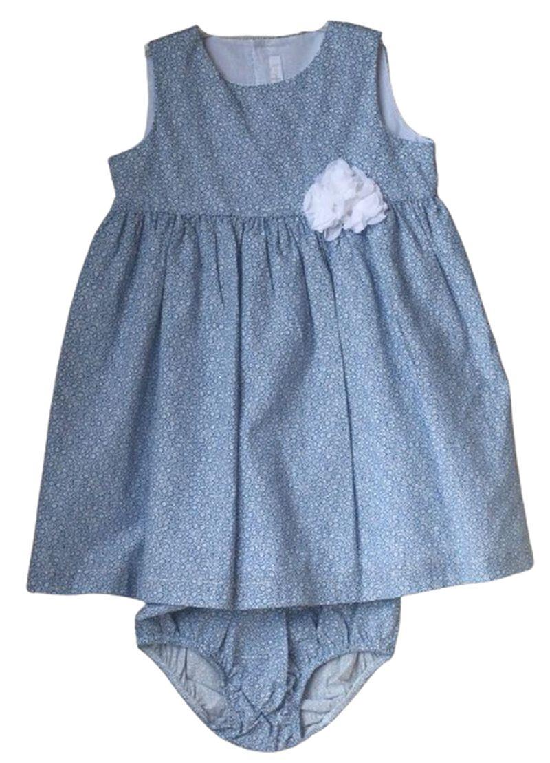 IL GUFO BABY GIRLS BLUE FLORAL DRESS 2 YEARS