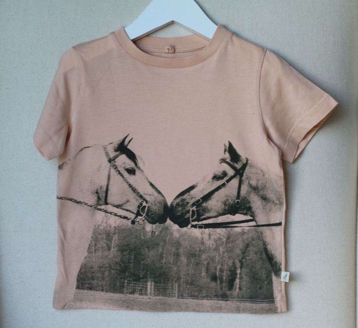 STELLA MCCARTNEY KIDS BABY GIRLS PEACH PINK HORSE PRINT ARLO TOP 3 YEARS
