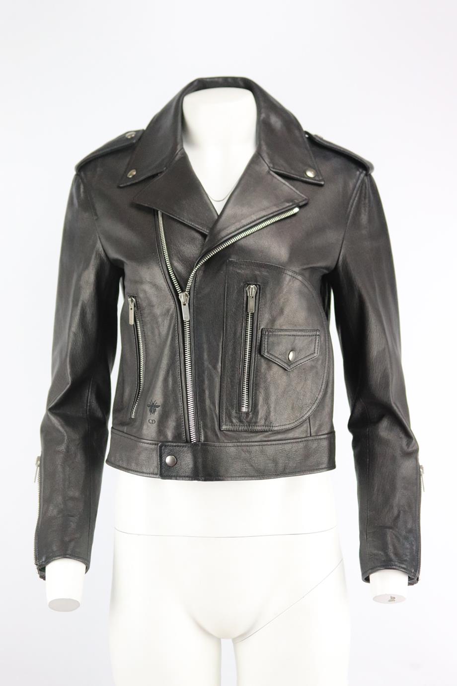 CHRISTIAN DIOR DIORANGELES LEATHER BIKER JACKET FR 36 UK 8