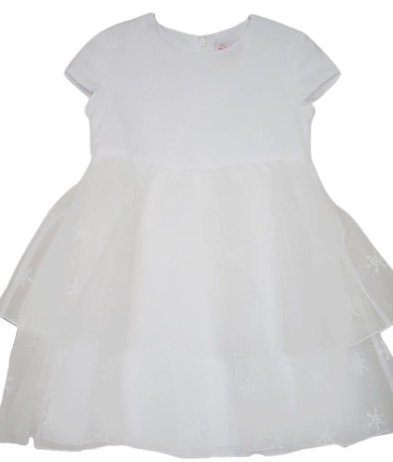 LILI GAUFRETTE GIRLS WHITE SNOWFLAKE DRESS 4 YEARS